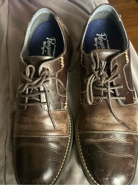 Original Penguin Brown Leather Lace-Up Oxfords